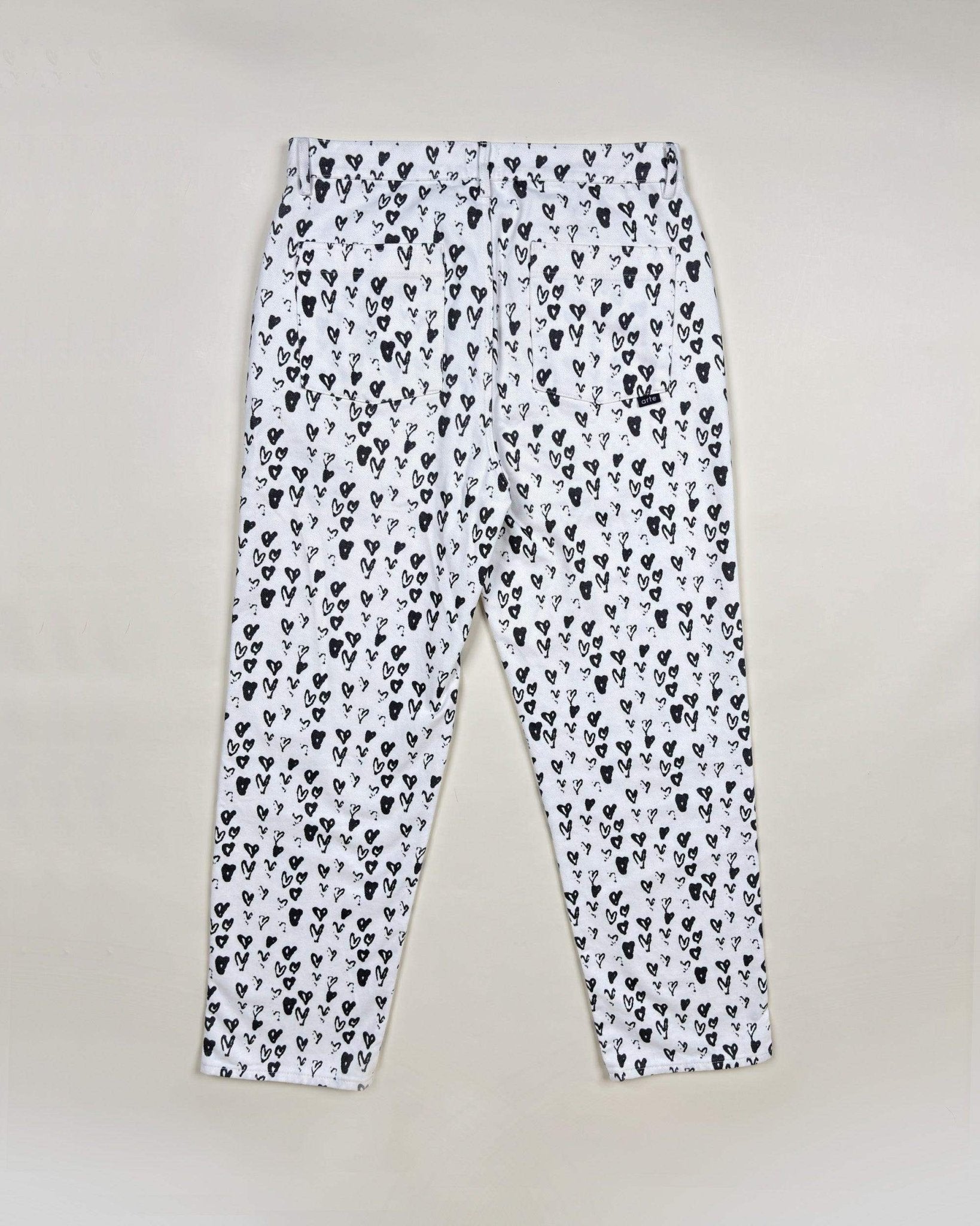 ARTE ANTWERP - PANTALON EN VELOURS "COEURS" - BLANC - Taille L