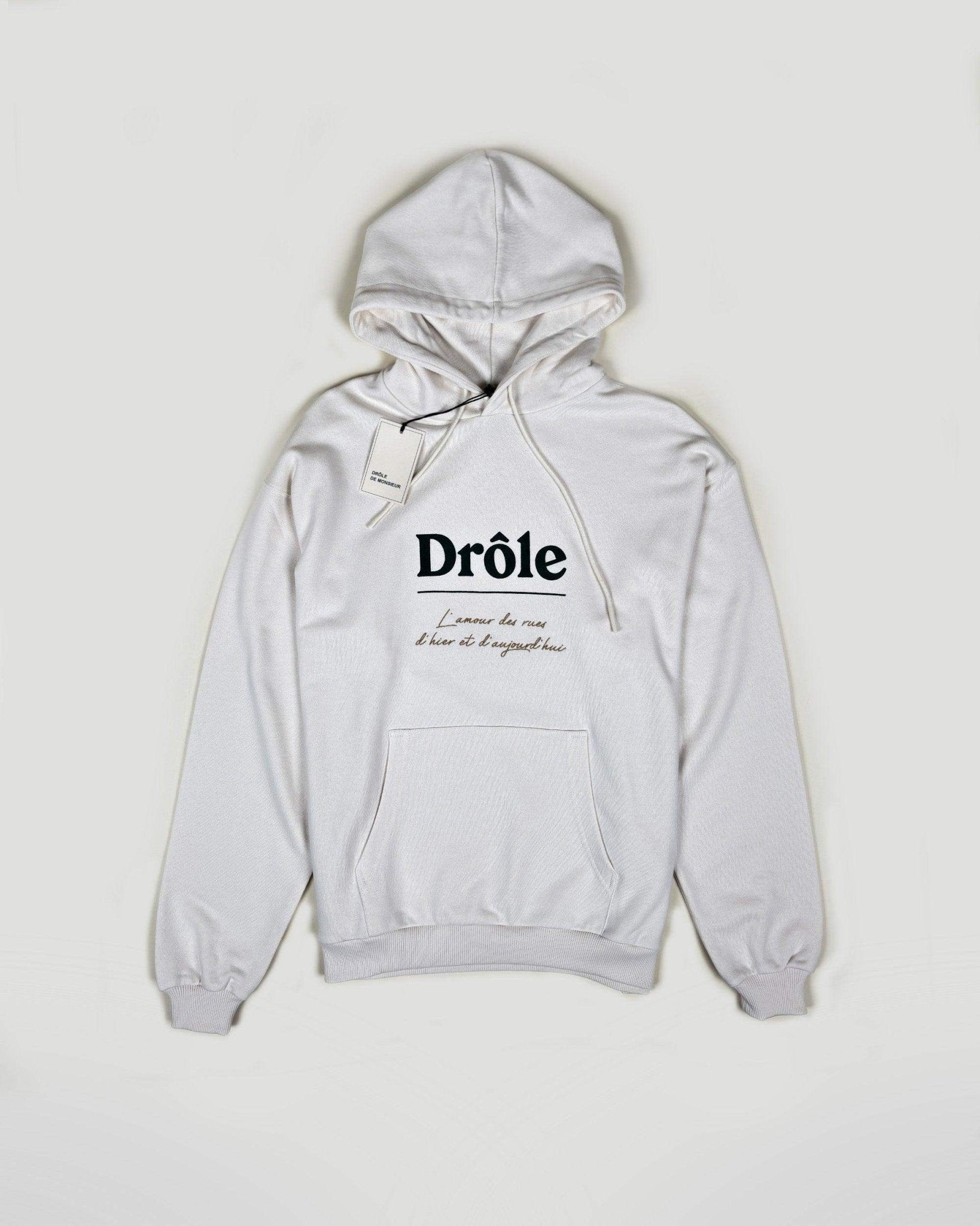 LE HOODIE AMOUR DES RUES - BLANC - Taille XS & S - DRÔLE DE MONSIEUR