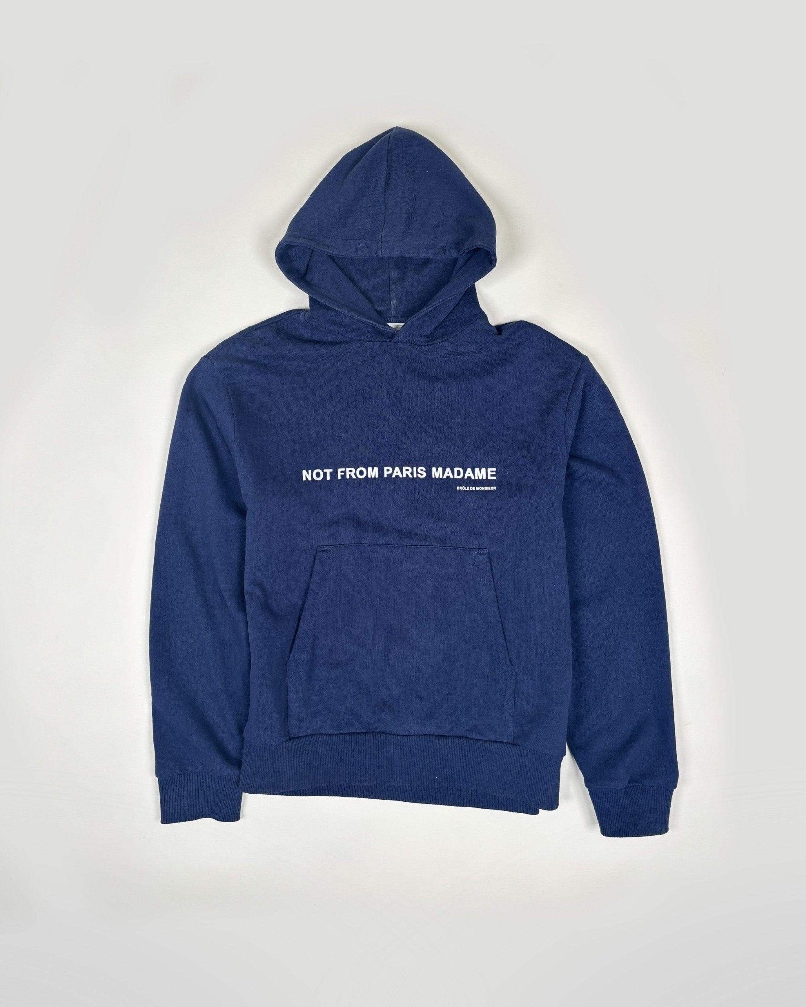 LE SWEAT à CAPUCHE SLOGAN ARCHIVES - BLEU - Taille S - DRÔLE DE MONSIEUR
