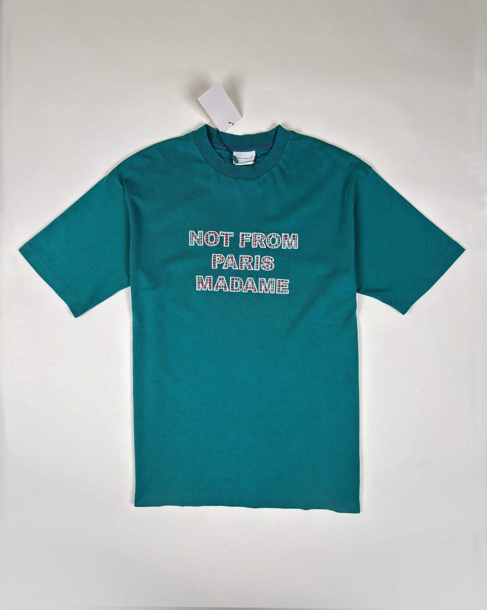 LE TEE SLOGAN TARTAN - VERT - Taille L - DRÔLE DE MONSIEUR
