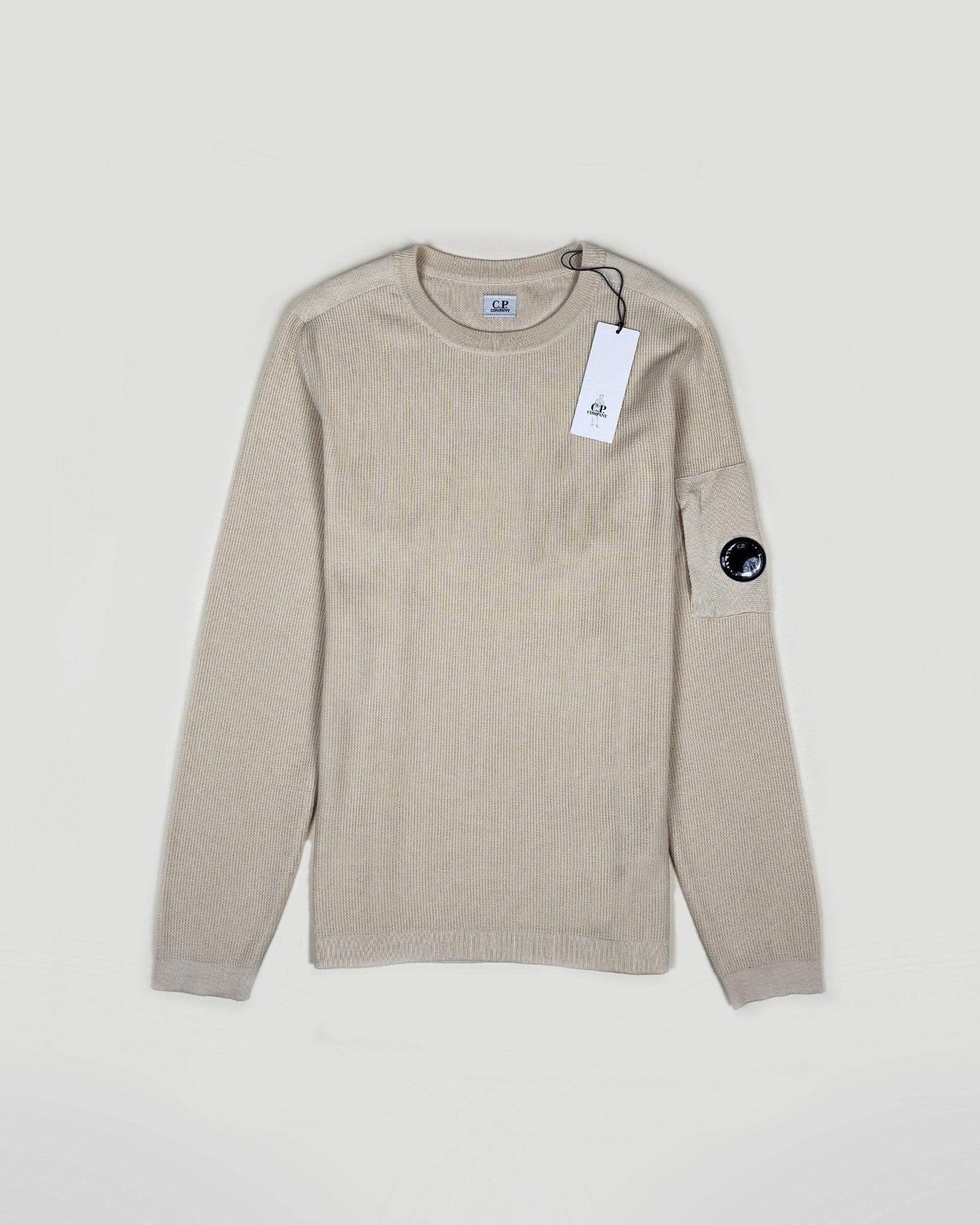 PULL EN MAILLE AVEC LENTILLE - BEIGE - Taille M & L - C.P. COMPANY