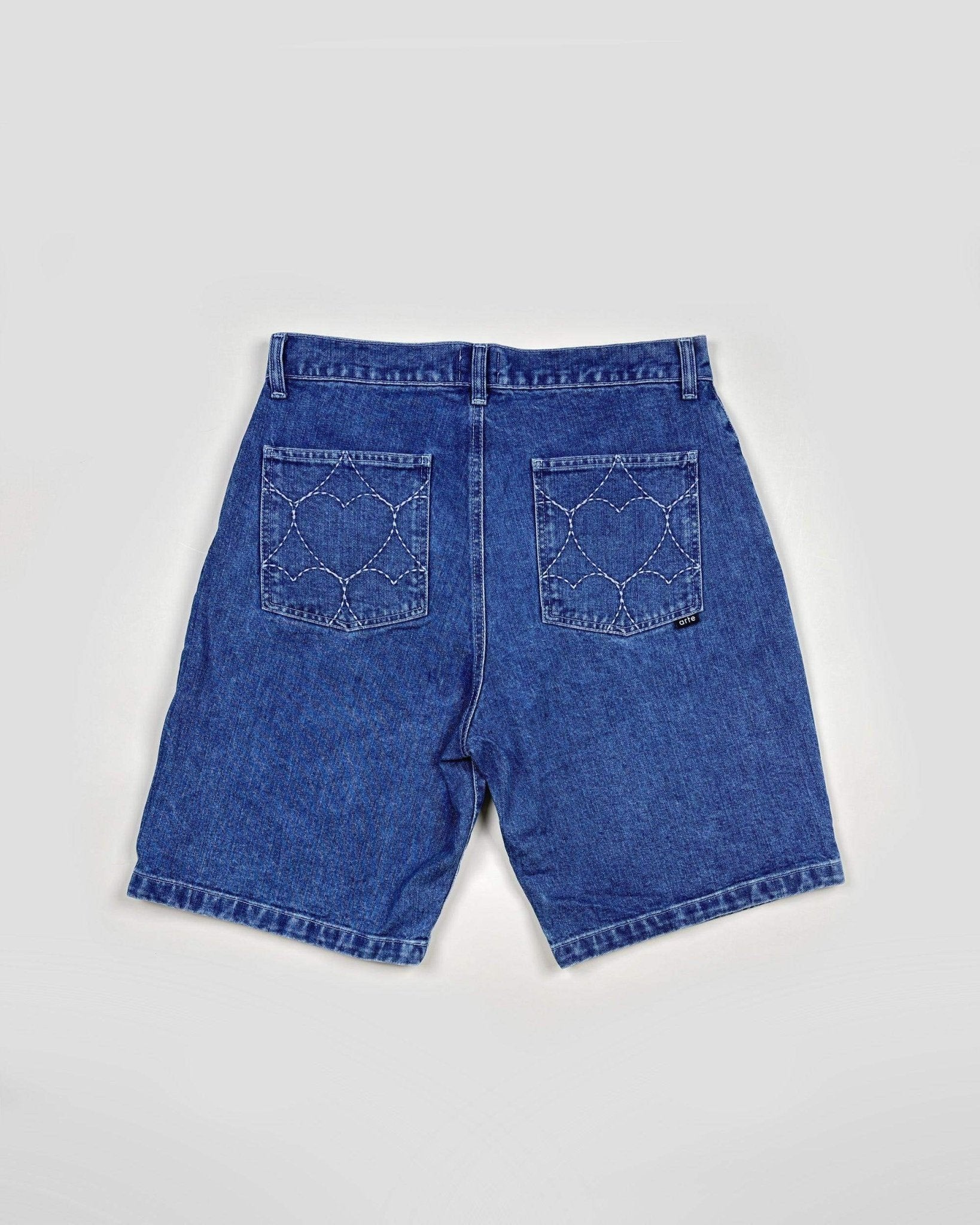 SHORT EN JEAN à MOTIF COEUR - BLEU - Taille M - ARTE ANTWERP