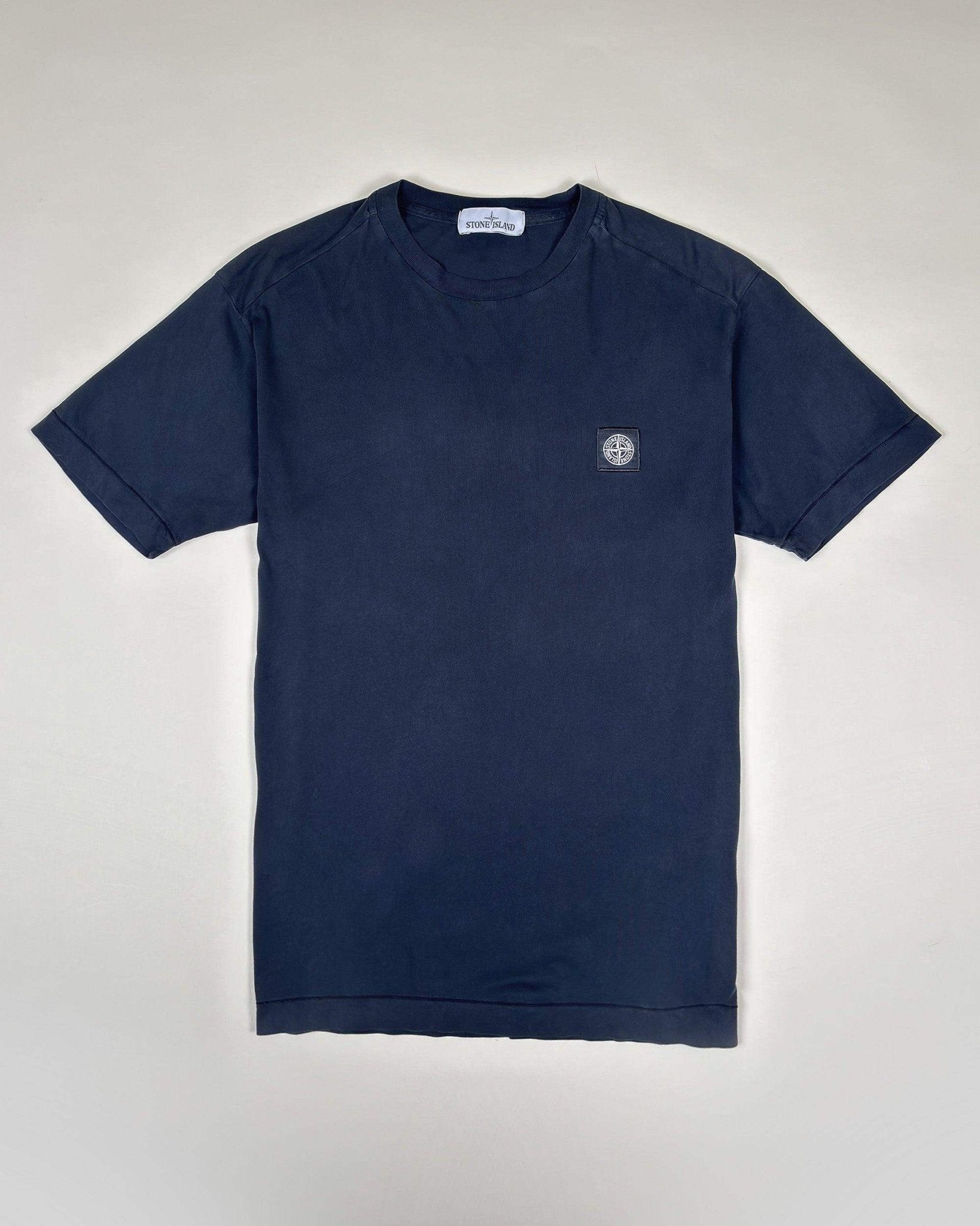 STONE ISLAND - TEE - SHIRT À COL ROND EN COTON - BLEU - Taille M