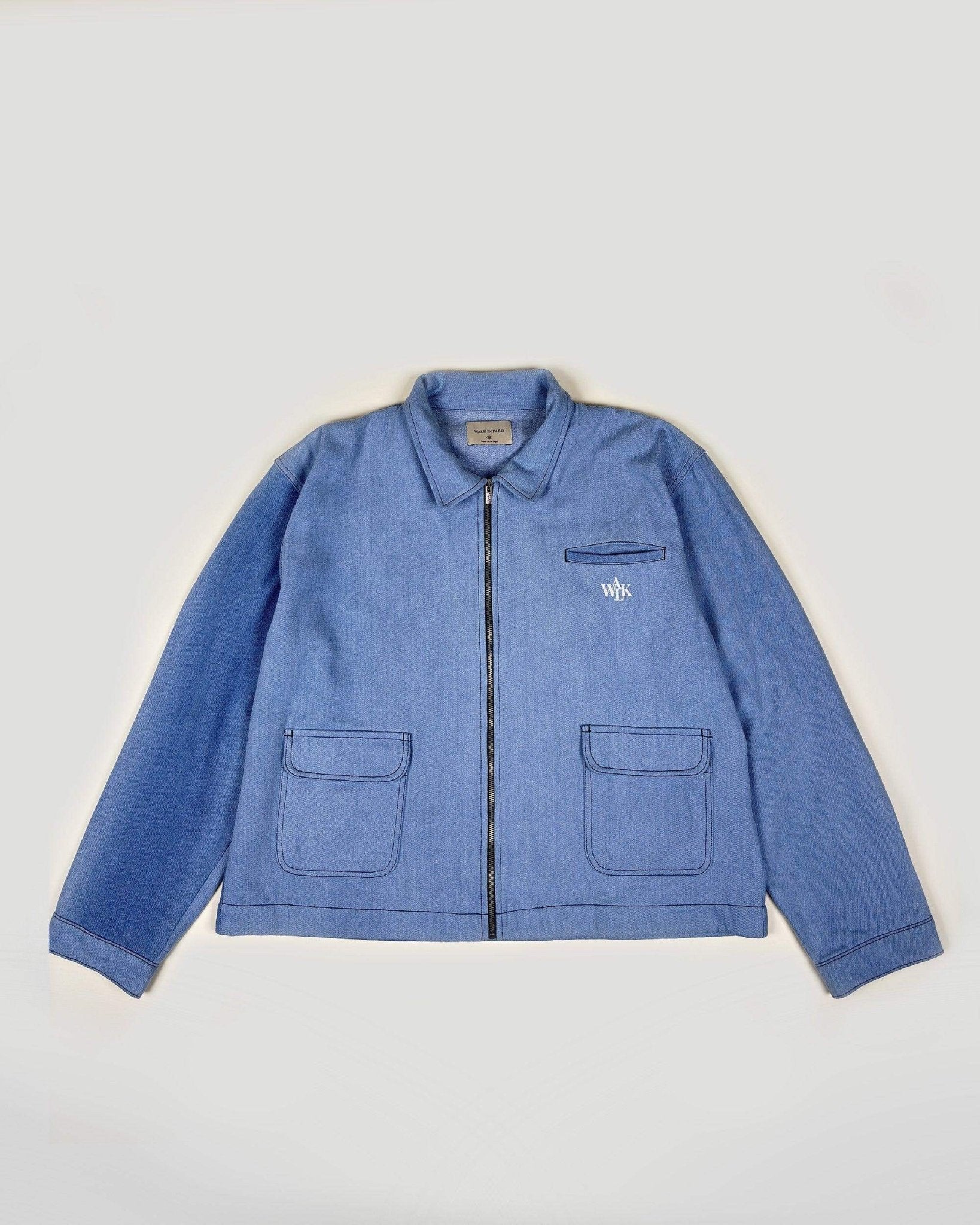 VESTE EN JEAN DéLAVéE - BLEU - Taille XXL - WALK IN PARIS