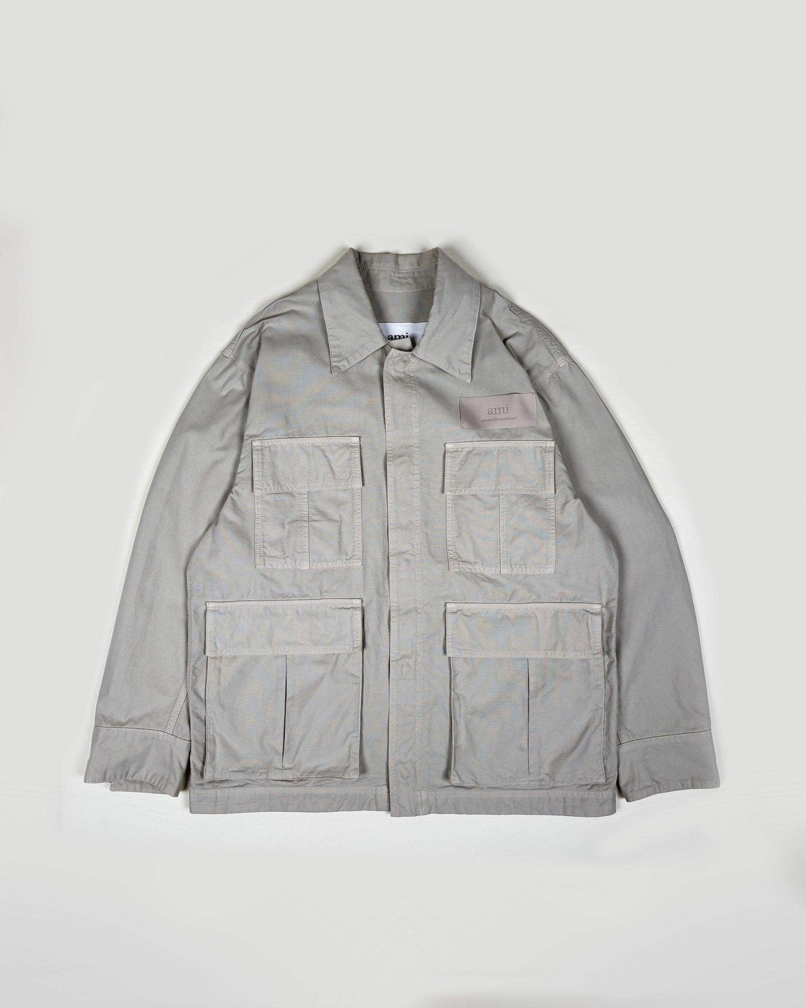 VESTE OVERSISE BOUTONS PRESSION - BEIGE - Taille L - AMI PARIS